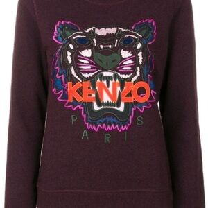 Kenzo Women's Dark Purple Tiger Sweater
